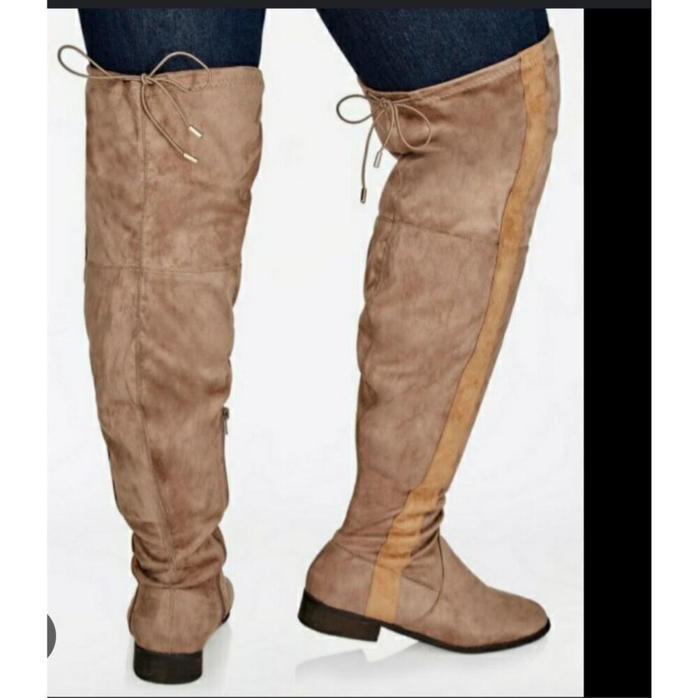Ashley Stewart Suede Over The Knee Brown Women's Boots Size: 9‎